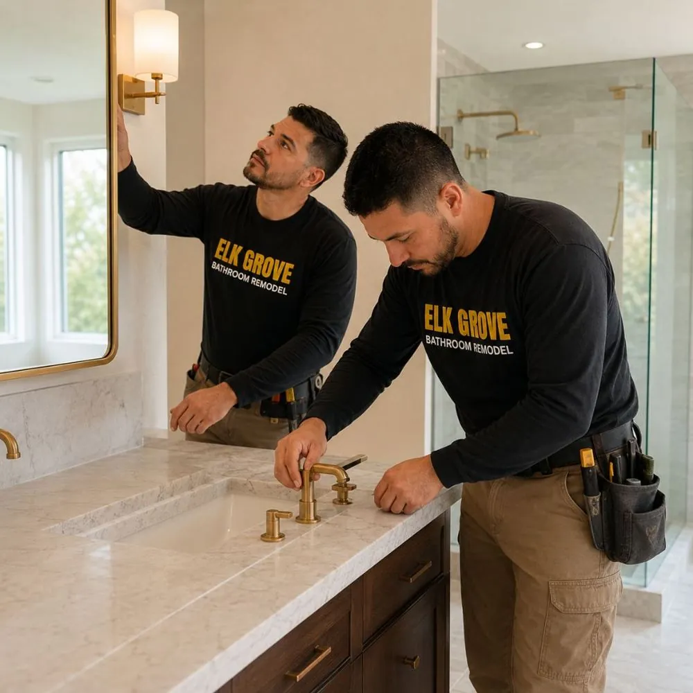 Small bathroom remodel making efficient use of a compact layout in Elk Grove